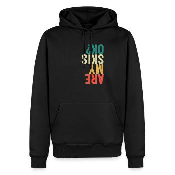 Fun skiing lovers winter sports downhill - Men’s Premium Organic Hoodie - black - Front - Nico (187cm)