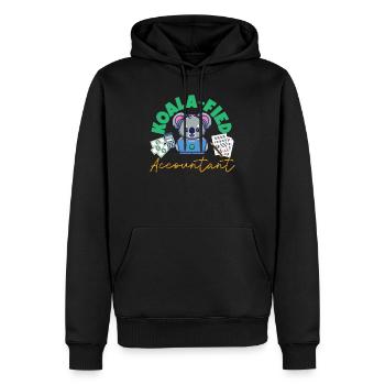 Comptable Comptable Comptable - Sweat à capuche Premium bio Homme - noir - Devant - Nico (187cm)