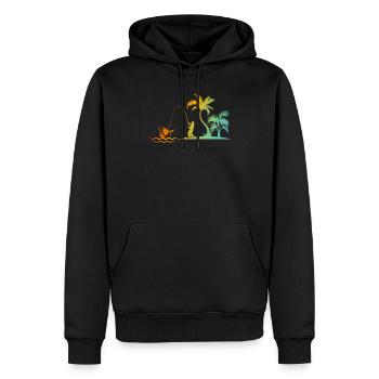 Pêche Requin Pêcheur - Pêche Requin Poisson - Sweat à capuche Premium bio Homme - noir - Devant - Nico (187cm)