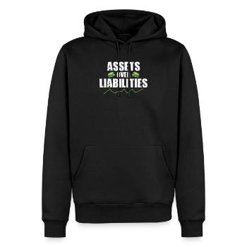 Assets Over Liabilities Funny Accounting CPA Audit - Men’s Premium Organic Hoodie - black - Front - Nico (187cm)