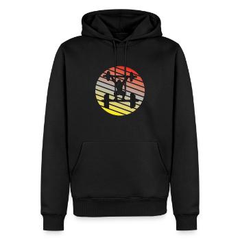 Fitness Entraînement en force Athlètes Musculistes musculaires - Sweat à capuche Premium bio Homme - noir - Devant - Nico (187cm)