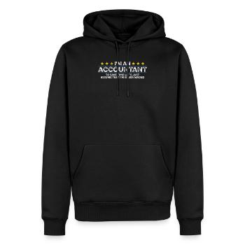 Comptable Jamais Funny Comptabilité Finance - Sweat à capuche Premium bio Homme - noir - Devant - Nico (187cm)