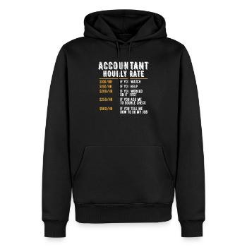 Humor Buchhalter Stundensatz Buchhaltung CPA Lustig - Männer Premium Bio Hoodie - Schwarz - Vorne - Nico (187cm)