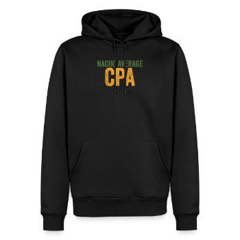 Drôle d’expert-comptable agréé CPA Comptable - Sweat à capuche Premium bio Homme - noir - Devant - Nico (187cm)