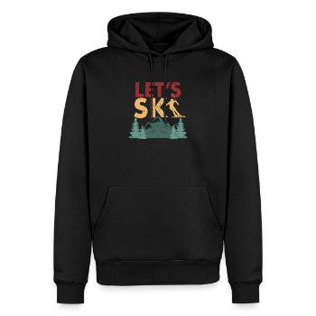 Drôle de sport de performance hiver ski de montagne Let’s - Sweat à capuche Premium bio Homme - noir - Devant - Nico (187cm)