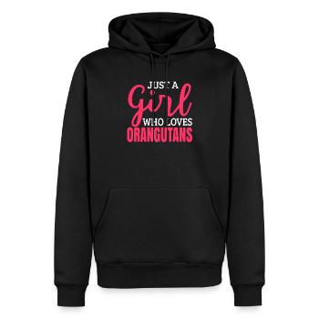 Orangutan - Men’s Premium Organic Hoodie - black - Front - Nico (187cm)