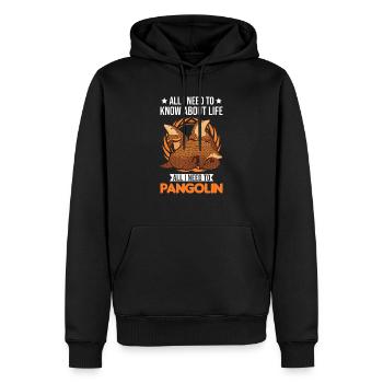 Pangolin Cadeau Pangolin - Sweat à capuche Premium bio Homme - noir - Devant - Nico (187cm)