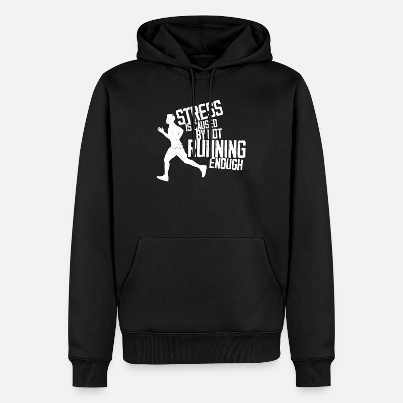 Running Runner Semi-Marathon - Sweat à capuche Premium bio Homme - noir