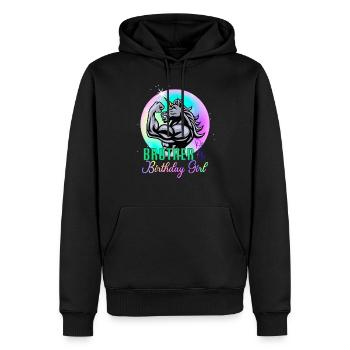 Frère de Birthday Girl Unicorn Boys Bro - Sweat à capuche Premium bio Homme - noir - Devant - Nico (187cm)