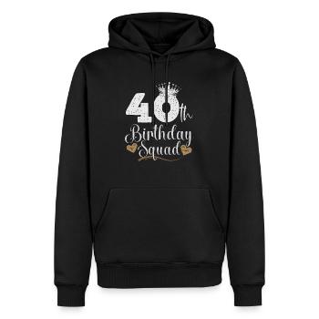 40 Birthday Squad 40th Party Bday Quarante ans - Sweat à capuche Premium bio Homme - noir - Devant - Nico (187cm)