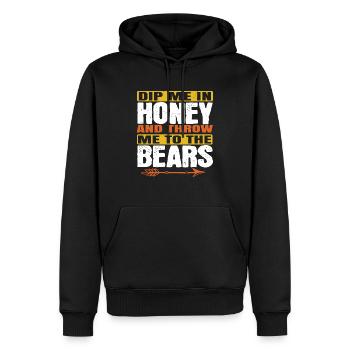 dip me in honey and throw me to the bears - Sweat à capuche Premium bio Homme - noir - Devant - Nico (187cm)