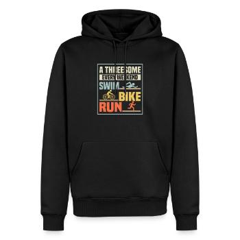 Un plan à trois tous les week-ends - Swim, Bike, Run Triath - Sweat à capuche Premium bio Homme - noir - Devant - Nico (187cm)