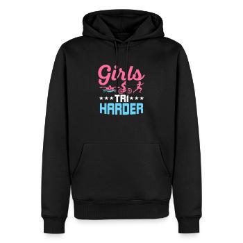 Triathlète Tri Triathlon Filles - Sweat à capuche Premium bio Homme - noir - Devant - Nico (187cm)