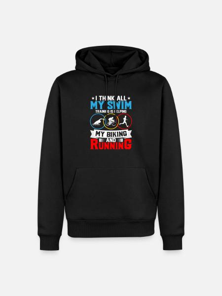 Jeg tror al min svømmetræning Triathlon Swim Cycl - Herre Premium økologisk hoodie - sort