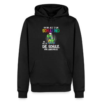 Ich Bin Jetzt Ein Schulkind Schüler Erstklässler - Männer Premium Bio Hoodie - Schwarz - Vorne - Nico (187cm)