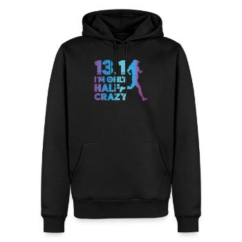 Running Runner Half Marathon Half - Sweat à capuche Premium bio Homme - noir - Devant - Nico (187cm)