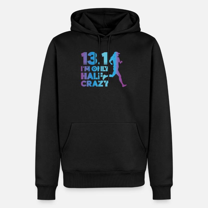 Running Runner Half Marathon Half - Männer Premium Bio Hoodie - Schwarz