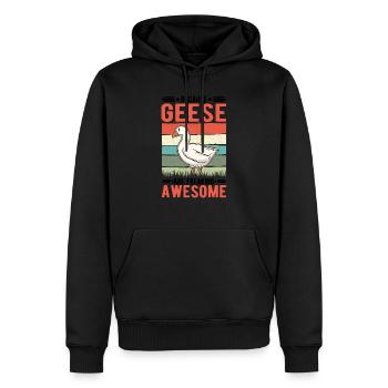 Because Geese are freaking awesome Gans - Männer Premium Bio Hoodie - Schwarz - Vorne - Nico (187cm)