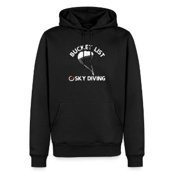 Vérifiez l’avion parachutiste parachutiste - Sweat à capuche Premium bio Homme - noir - Devant - Nico (187cm)