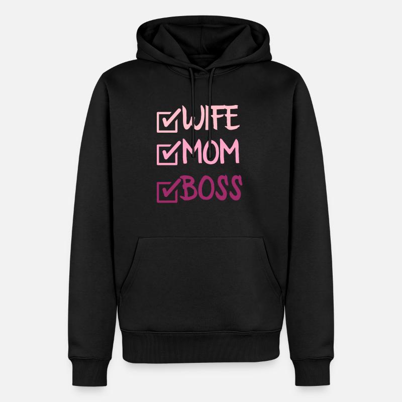 EHEFRAU MUTTER CHEF - Männer Premium Bio Hoodie - Schwarz
