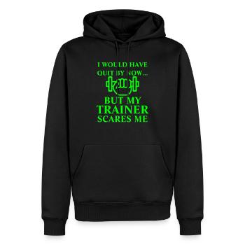 J’aurais déjà arrêté - Sweat à capuche Premium bio Homme - noir - Devant - Nico (187cm)