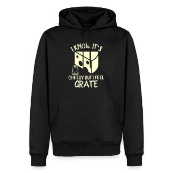 Ich weiß, es ist kitschig, aber ich fühle mich reibend - Männer Premium Bio Hoodie - Schwarz - Vorne - Nico (187cm)