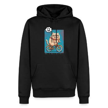 Lustige böse Katze - Männer Premium Bio Hoodie - Schwarz - Vorne - Nico (187cm)
