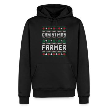 Noël Agriculteur Moche Noël - Sweat à capuche Premium bio Homme - noir - Devant - Nico (187cm)