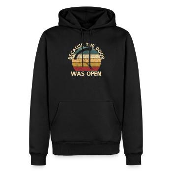 Parce que la porte était ouverte Parachutistes - Sweat à capuche Premium bio Homme - noir - Devant - Nico (187cm)