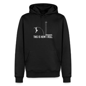 Lustiger Stabhochsprung Stabhochsprung - Männer Premium Bio Hoodie - Schwarz - Vorne - Nico (187cm)