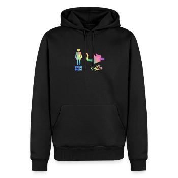 Deine Mutter Meine Mutter Fallschirmspringerin - Männer Premium Bio Hoodie - Schwarz - Vorne - Nico (187cm)