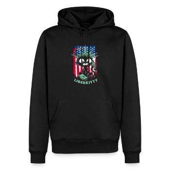 Chat Statue de la Liberté Liberkitty - Sweat à capuche Premium bio Homme - noir - Devant - Nico (187cm)