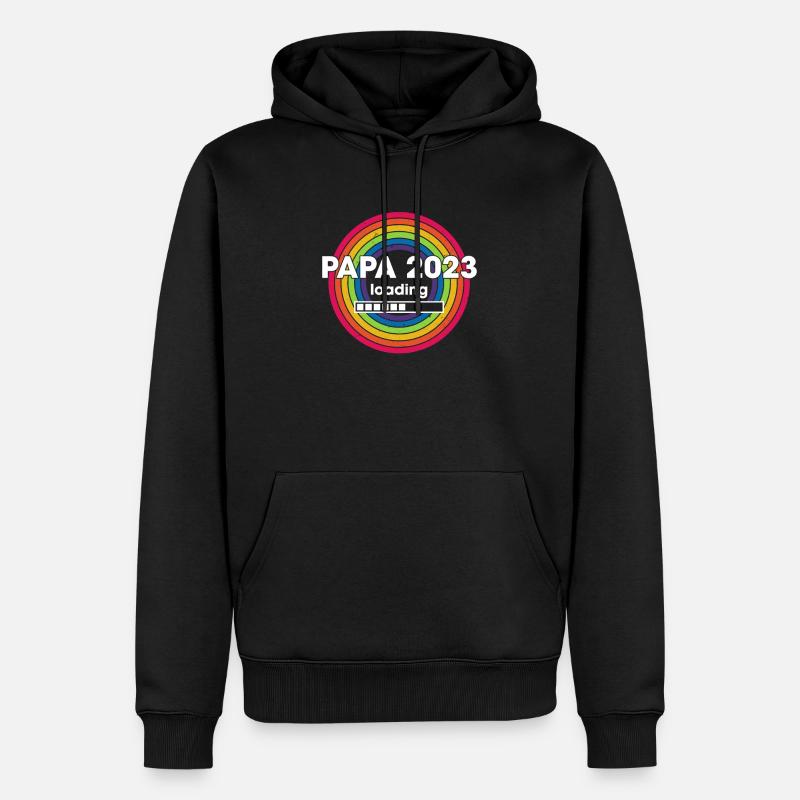 Papa 2023 Chargement - Sweat à capuche Premium bio Homme - noir