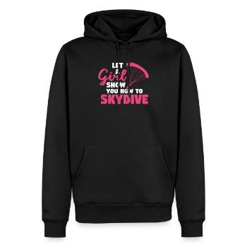 Laissez une fille vous montrer comment - Sweat à capuche Premium bio Homme - noir - Devant - Nico (187cm)