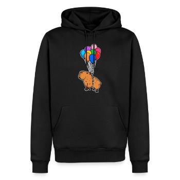 Capybara Riesenhöhle Nagetier mit Ballons Capybara - Männer Premium Bio Hoodie - Schwarz - Vorne - Nico (187cm)