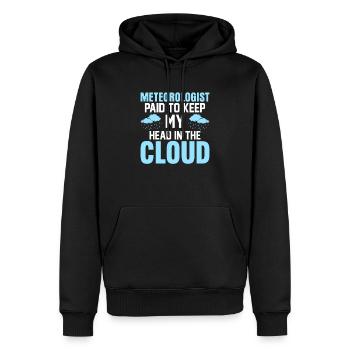Meteorologist Paid To Keep My Head In The Cloud We - Men’s Premium Organic Hoodie - black - Front - Nico (187cm)