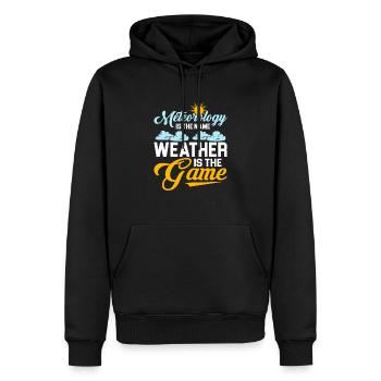 Meteorology Is The Name Weather Is The Game Meteor - Männer Premium Bio Hoodie - Schwarz - Vorne - Nico (187cm)
