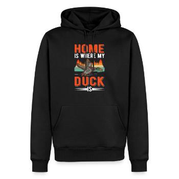 La maison est l’endroit où sont mes canards - Sweat à capuche Premium bio Homme - noir - Devant - Nico (187cm)