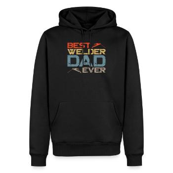 Welder Welding Dad Father Vintage - Men’s Premium Organic Hoodie - black - Front - Nico (187cm)