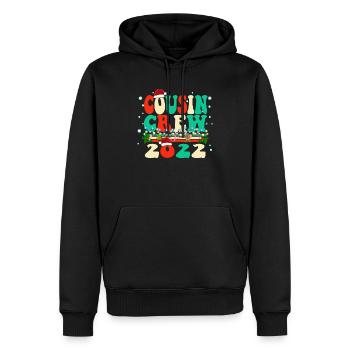 Vintage Color Classic Christmas Design - Cousin Cr - Sweat à capuche Premium bio Homme - noir - Devant - Nico (187cm)