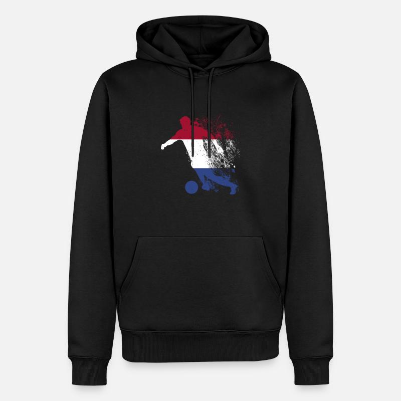 Équipe nationale des Pays-Bas - Sweat à capuche Premium bio Homme - noir