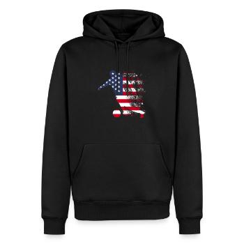 Nationalmannschaft USA Fußball Weltmeister - Männer Premium Bio Hoodie - Schwarz - Vorne - Nico (187cm)