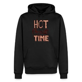 Citations d’hiver mignonnes - temps de chocolat chaud - Sweat à capuche Premium bio Homme - noir - Devant - Nico (187cm)