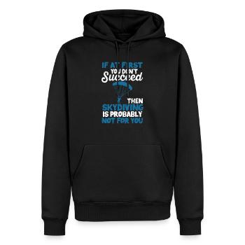 Si vous n’y arrivez pas au début Cas drôle - Sweat à capuche Premium bio Homme - noir - Devant - Nico (187cm)