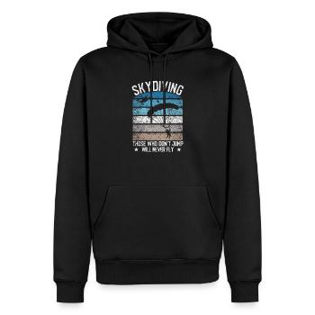 Parachutisme parachutiste - Sweat à capuche Premium bio Homme - noir - Devant - Nico (187cm)