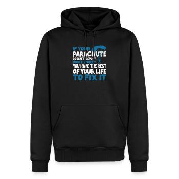 Lustiger Fallschirmspringer Fallschirmspringer - Männer Premium Bio Hoodie - Schwarz - Vorne - Nico (187cm)
