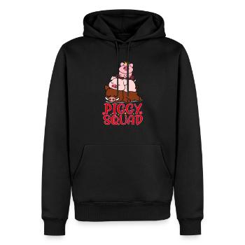 Piggy Squad Cochon Famille Animal Lovers Funny Farm - Sweat à capuche Premium bio Homme - noir - Devant - Nico (187cm)