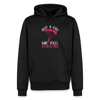 Fallschirmspringen Lover Girls Just A Girl Who - Männer Premium Bio Hoodie - Schwarz - Vorne - Nico (187cm)