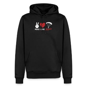 Drôles d’amateurs de parachutisme Skychute - Sweat à capuche Premium bio Homme - noir - Devant - Nico (187cm)
