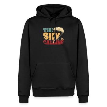 Parachutisme Adrénaline - Sweat à capuche Premium bio Homme - noir - Devant - Nico (187cm)